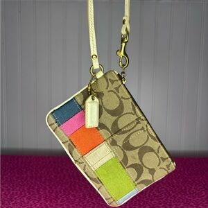 Coach Colorful Stripe Wristlet